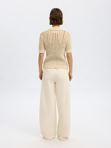 SELECTED Gebreid vest in Beige