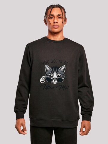 Sweat-shirt 'Kätzchen You Gotta Be Kitten Me!' F4NT4STIC en noir : devant