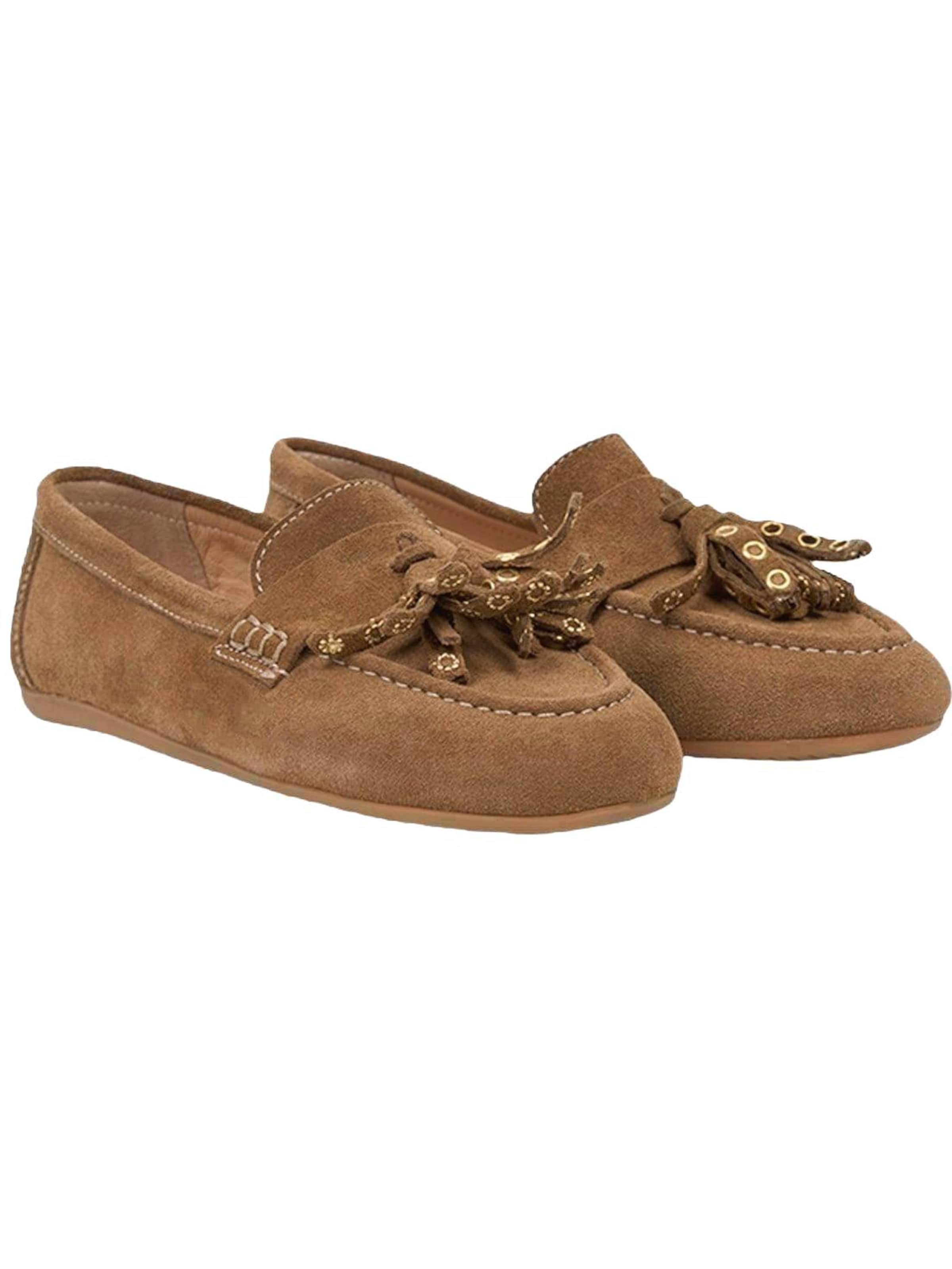 Desa Classic Flats 'Slipper' in Brown: front