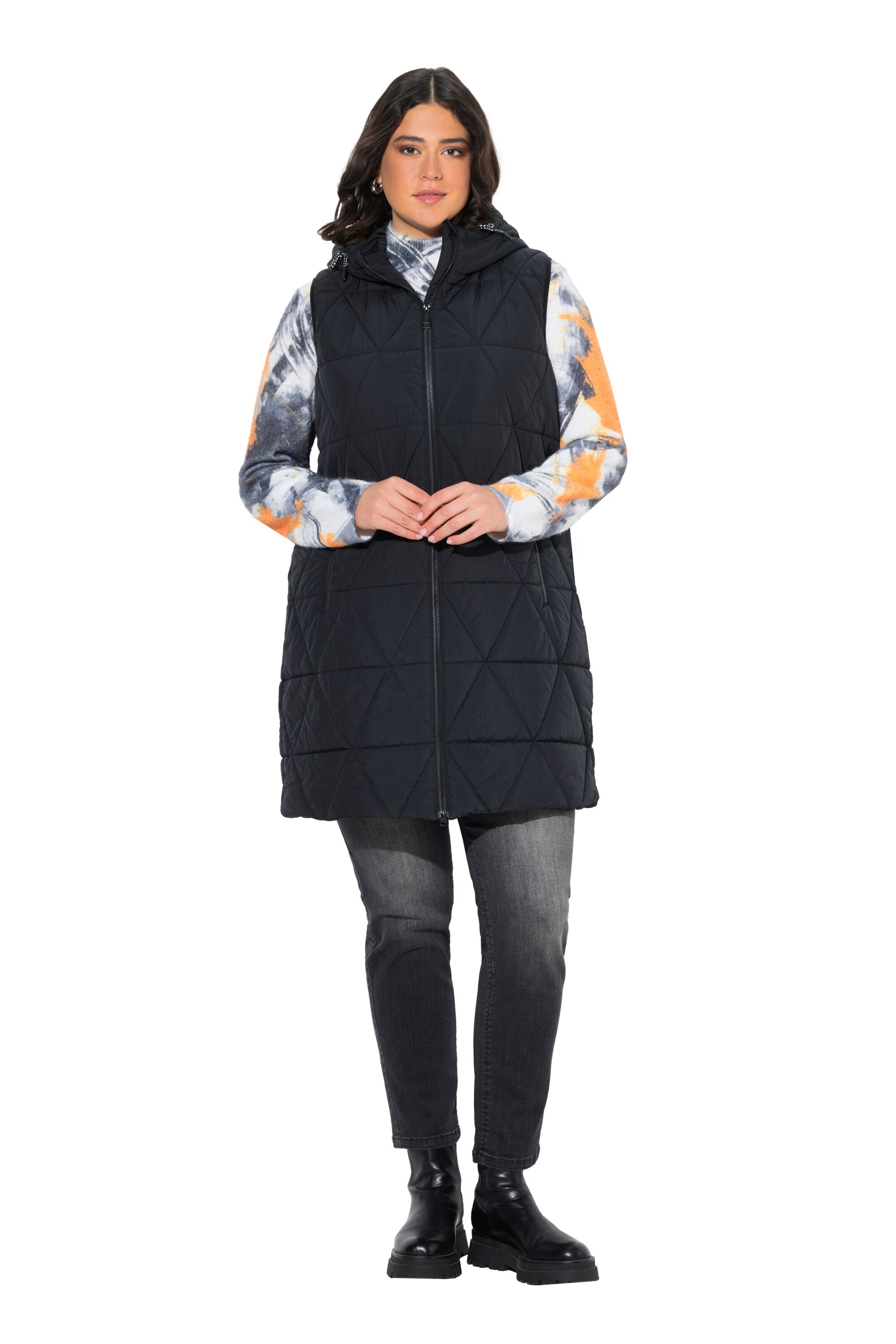 Ulla Popken Weste in Schwarz: Vorderseite