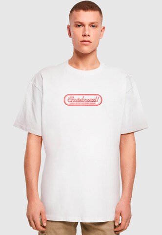 Merchcode Shirt 'The Skateboard Magazin' in Wit: voorkant