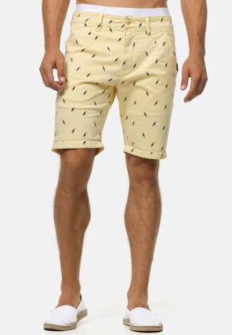 INDICODE JEANS Regular Broek 'Elisa' in Geel: voorkant