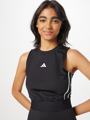 ADIDAS PERFORMANCE Sports Top 'Techfit Branded Tape' in Black: front