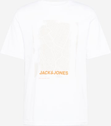 Tricou 'CITY MAP' de la JACK & JONES pe alb: față