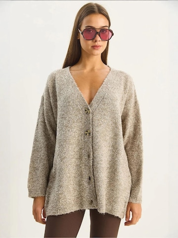 Bianco Lucci Gebreid vest in Beige: voorkant