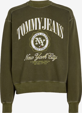 Sweat-shirt Tommy Jeans en vert : devant