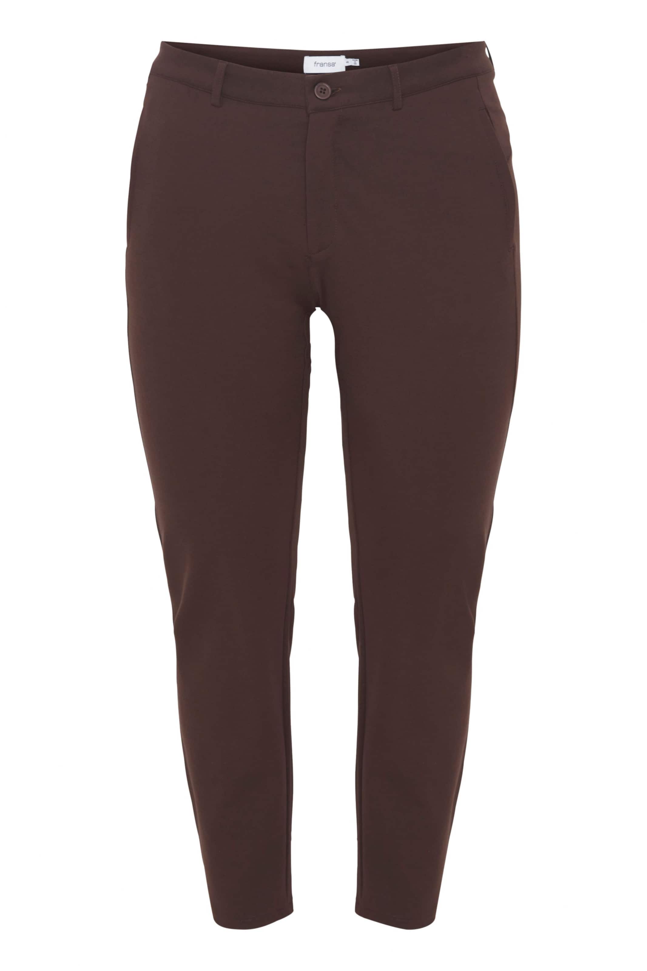 Fransa Curve Slimfit Chinohose 'Plano Tessa' in Braun: Vorderseite