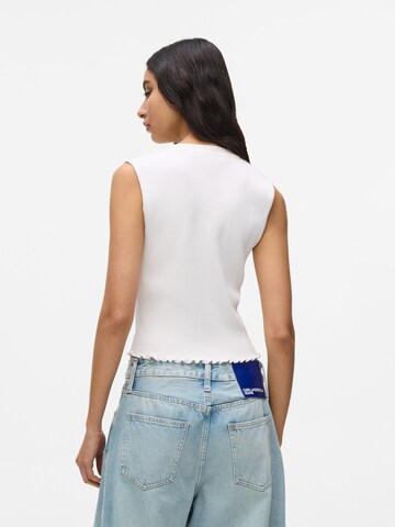 Top ' Gestricktes Button-down-Top ' di KARL LAGERFELD JEANS in bianco