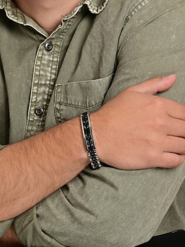 Akzent Armband 'Matej, silberfarbig, langlebig'‌‌‌‌‌ in Schwarz: Vorderseite