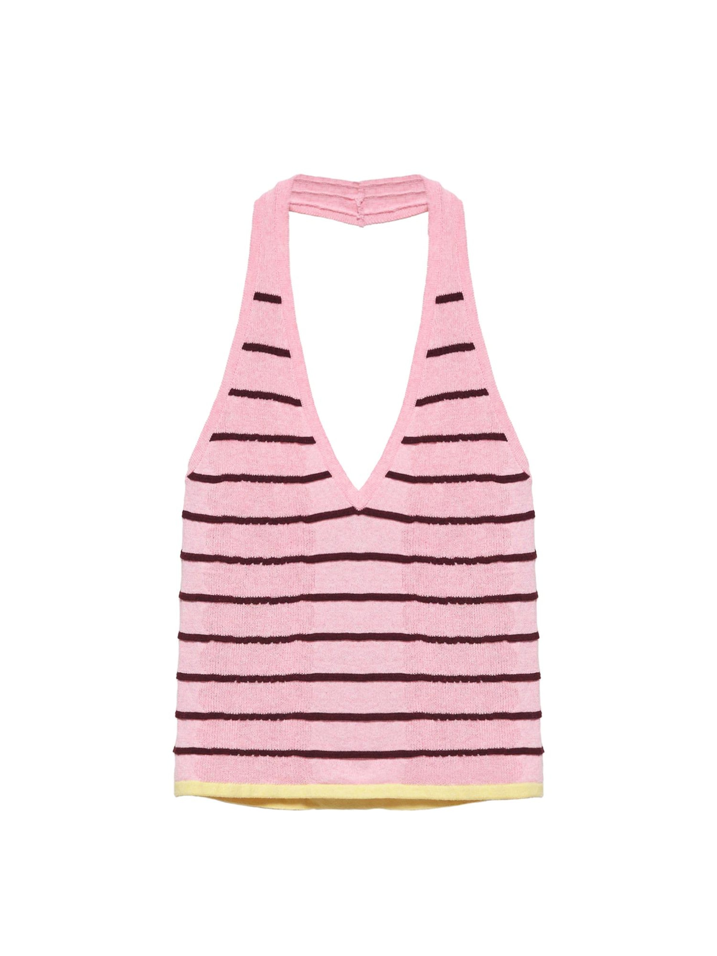 Pull&Bear Broderad topp i rosa: framsida