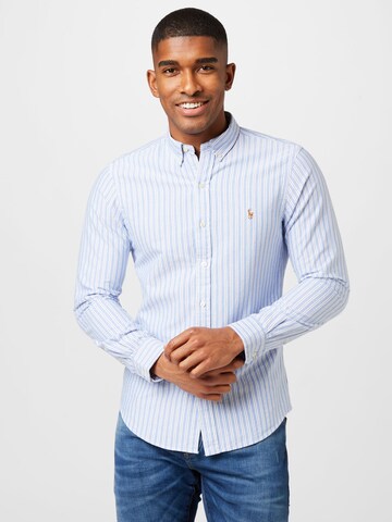 Coupe slim Chemise Polo Ralph Lauren en bleu : devant