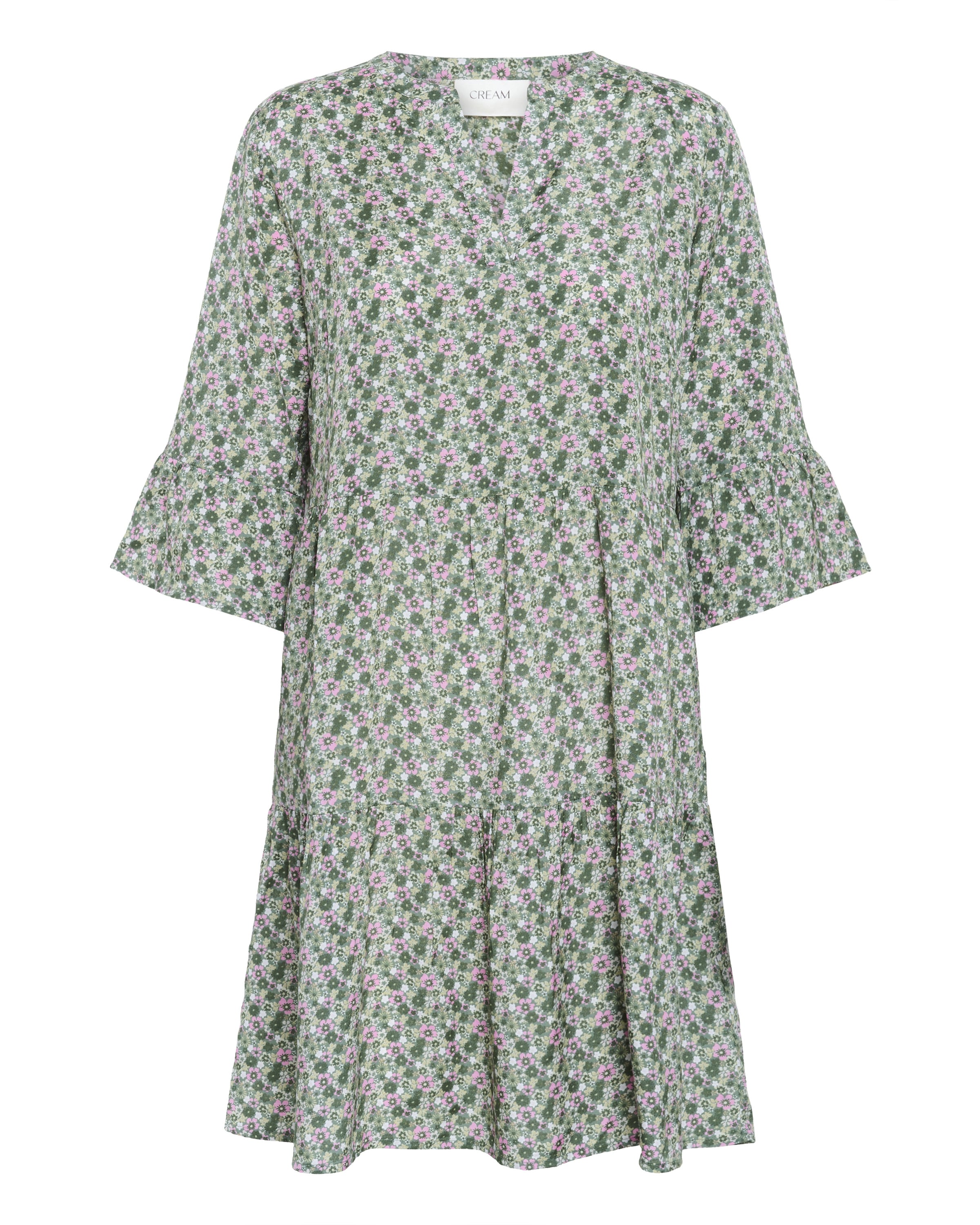 Cream Kjole 'Emmiy' i blandingsfarvet: forside