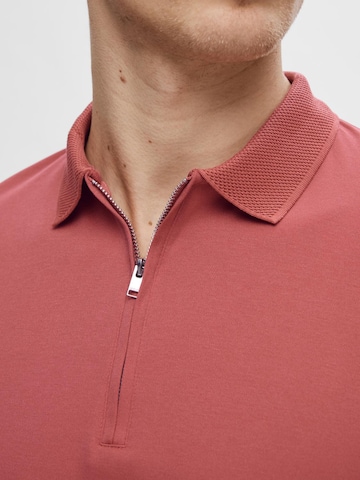 SELECTED HOMME Poloshirt 'Fave' in Rot