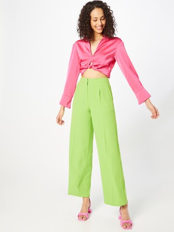 SELECTED FEMME Wide leg Pleat-Front Pants 'TINNI' in Green