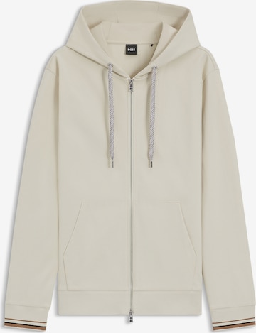 BOSS Zip-Up Hoodie ' C-Spence ' in White: front