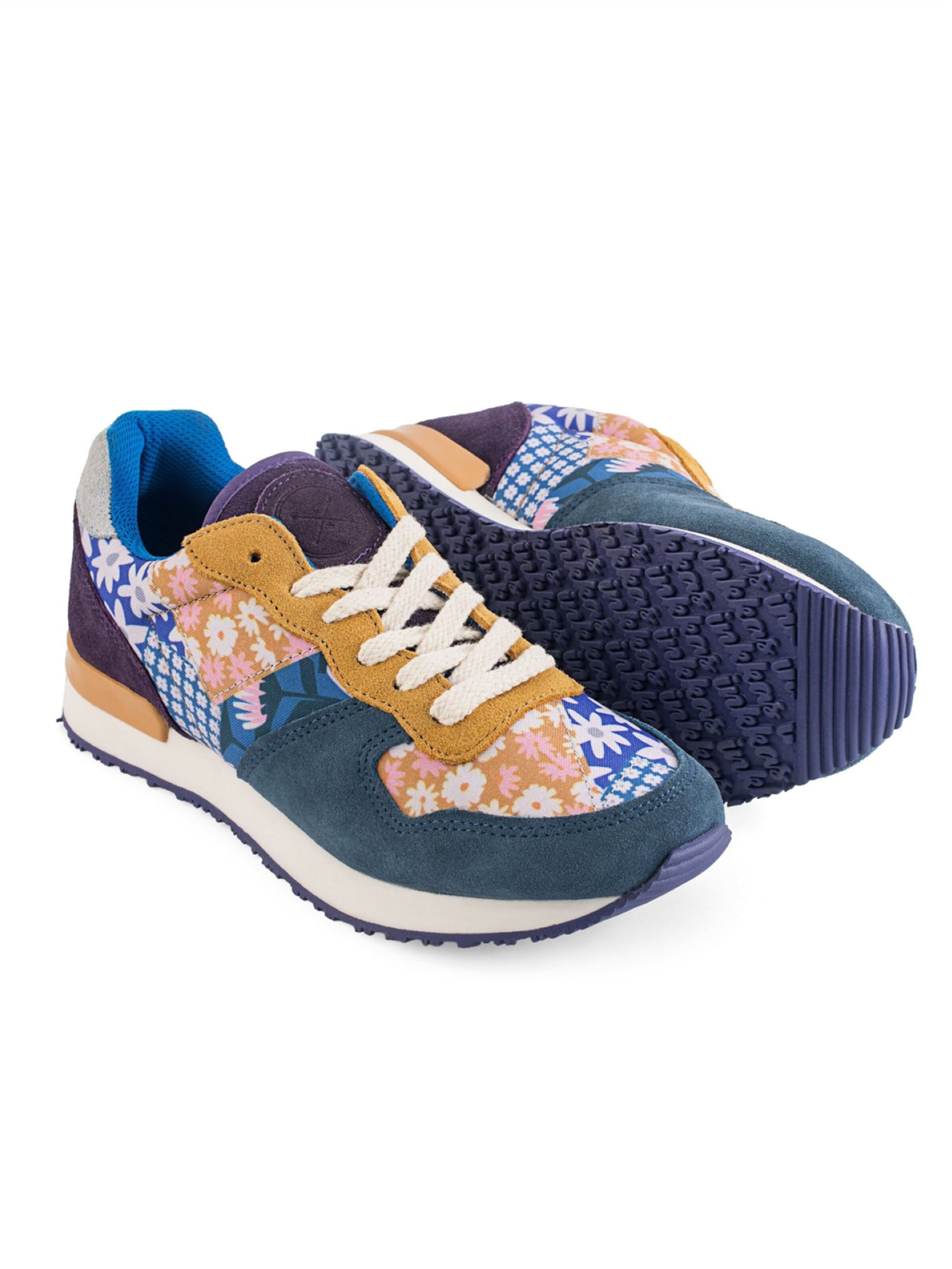 inkkas Sneaker low 'Inkkas Hendrix Tennis – handgefertigter Damen-Sneaker mit retro-inspiriertem Patchwork-Design'‌‌‌‌‌ in Mischfarben
