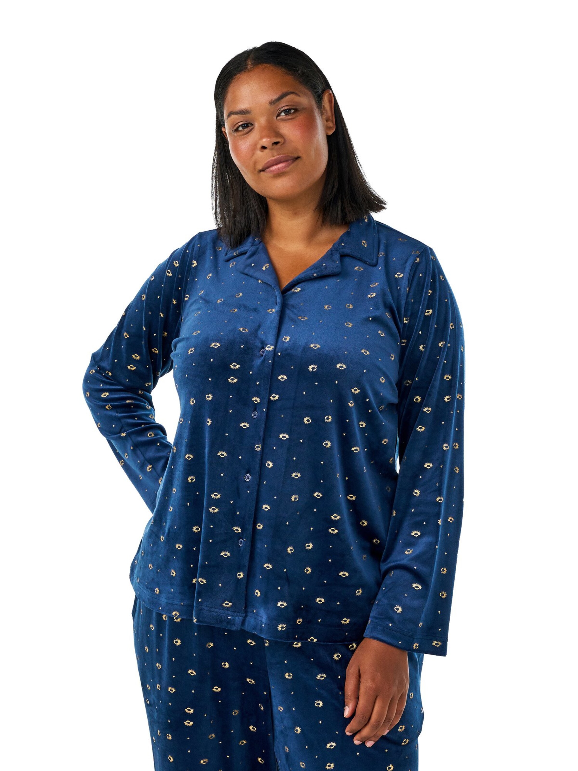 Chemise de nuit Zizzi en bleu : devant