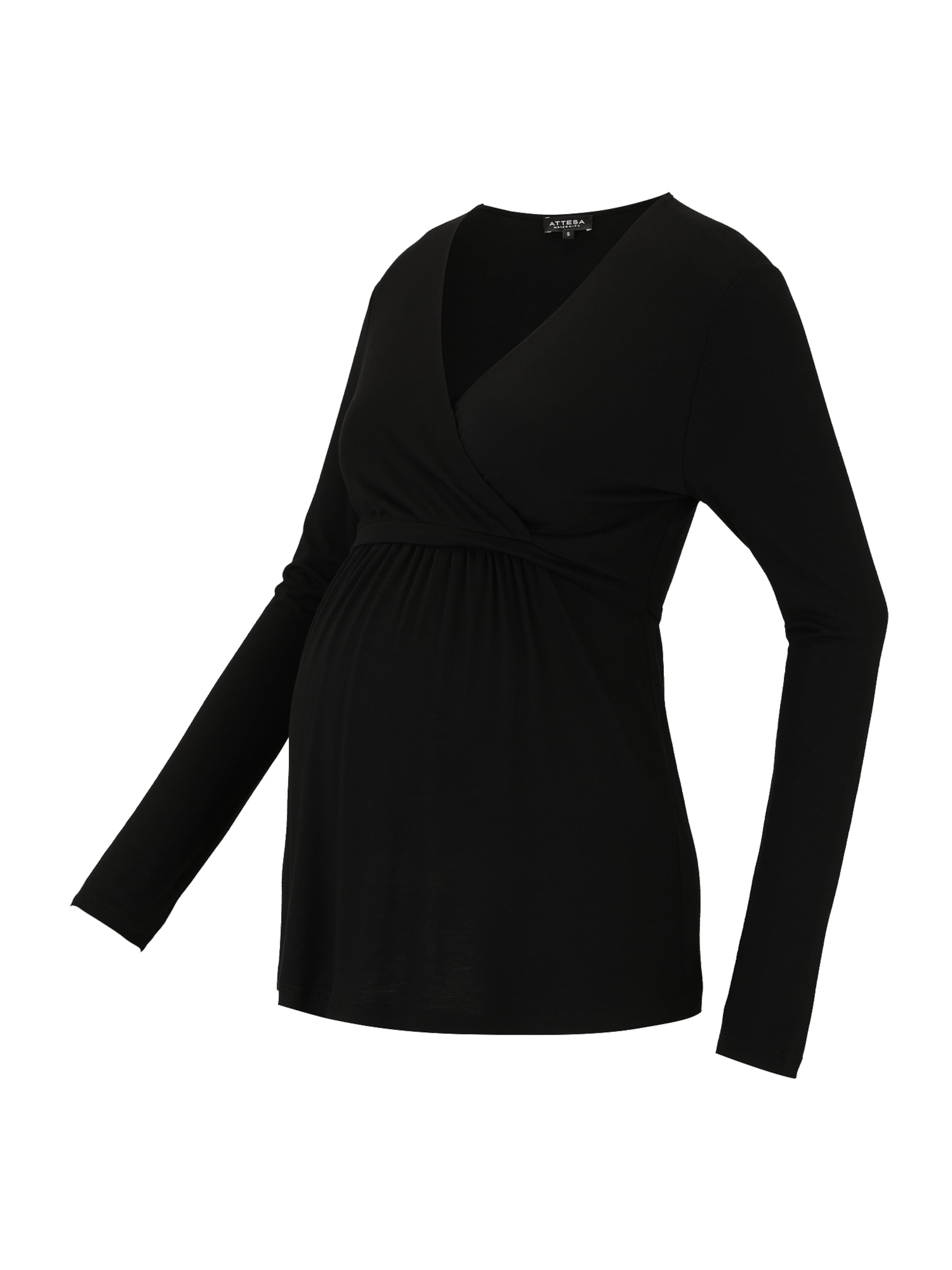 T-shirt Attesa en noir : devant