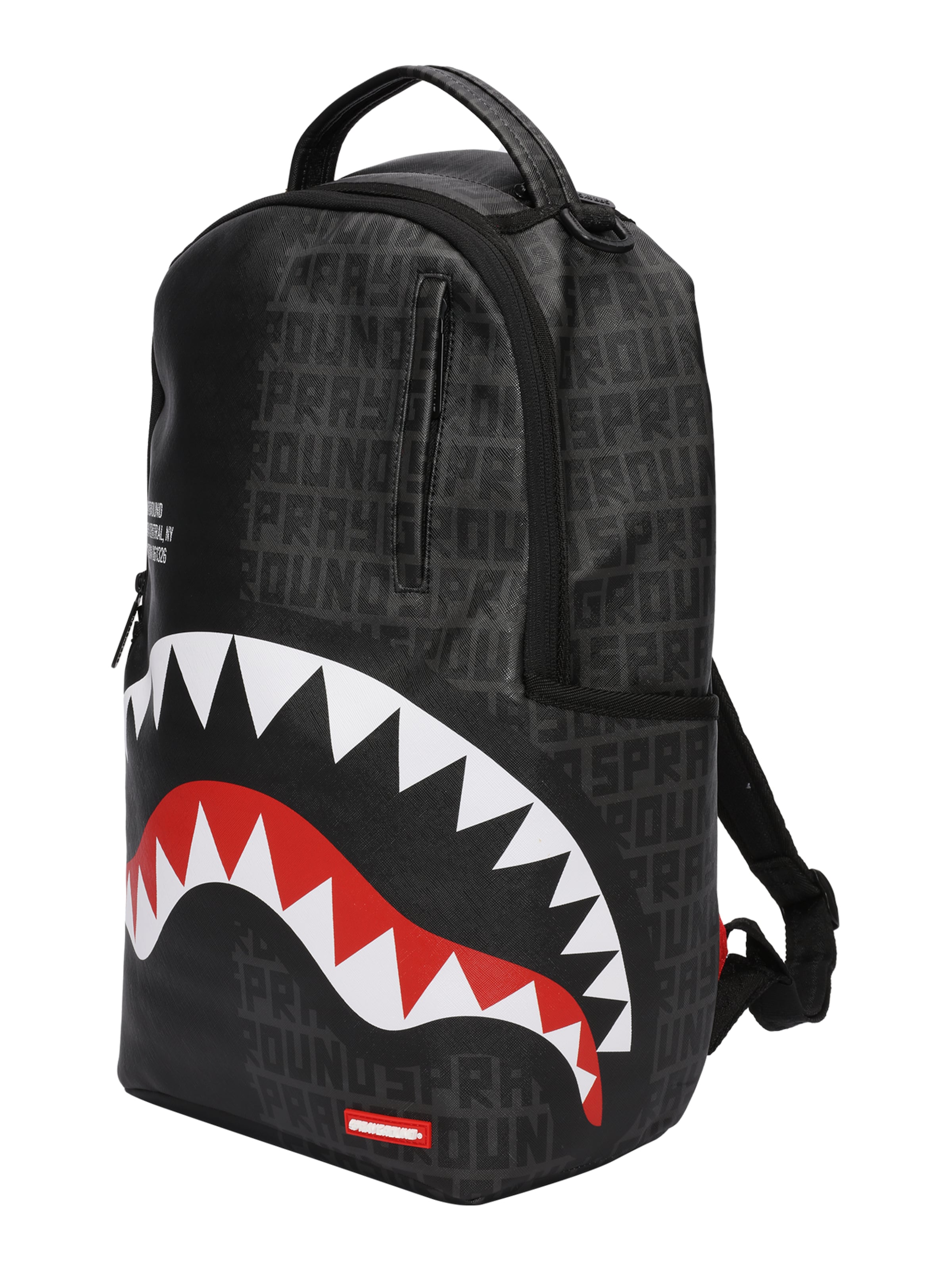 Sprayground Backpack 'SHARK CENTRAL SPLIT INFINITY' in Black: front