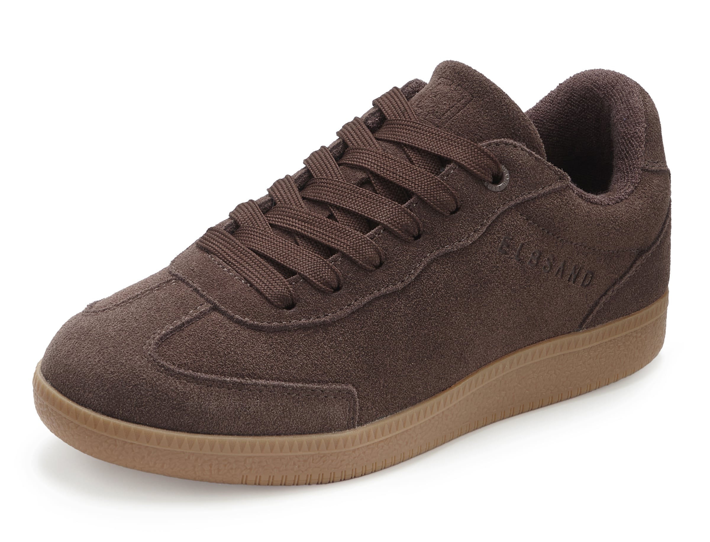 Baskets basses Elbsand en marron : devant