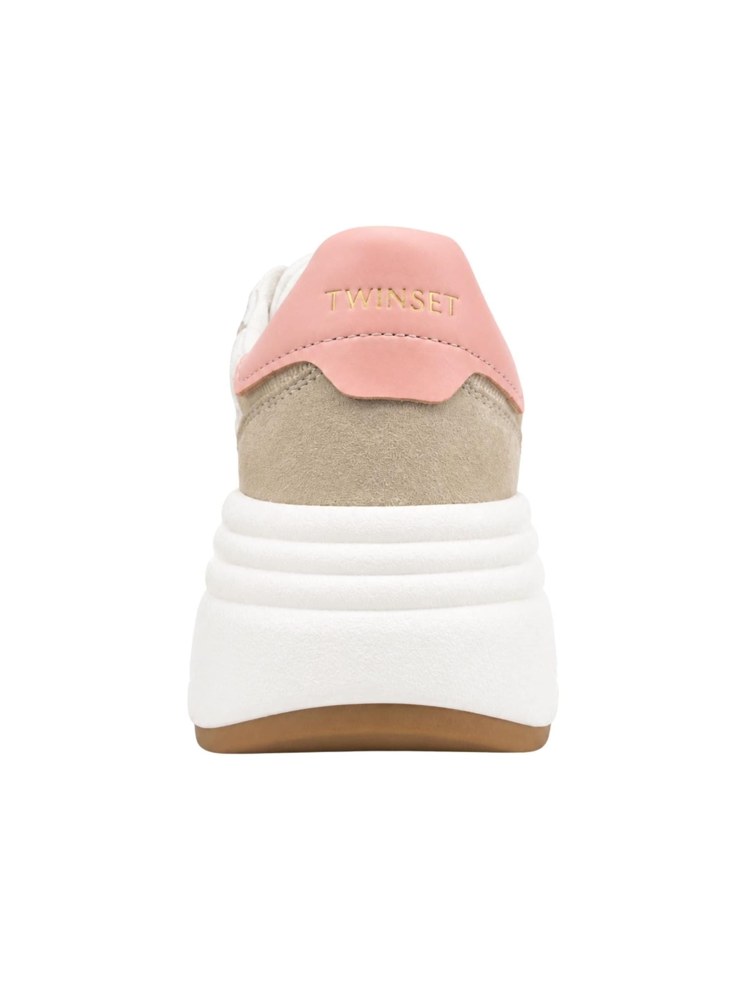 Twinset Sneakers laag 'fabric sneakers with floral embroidery' in Wit