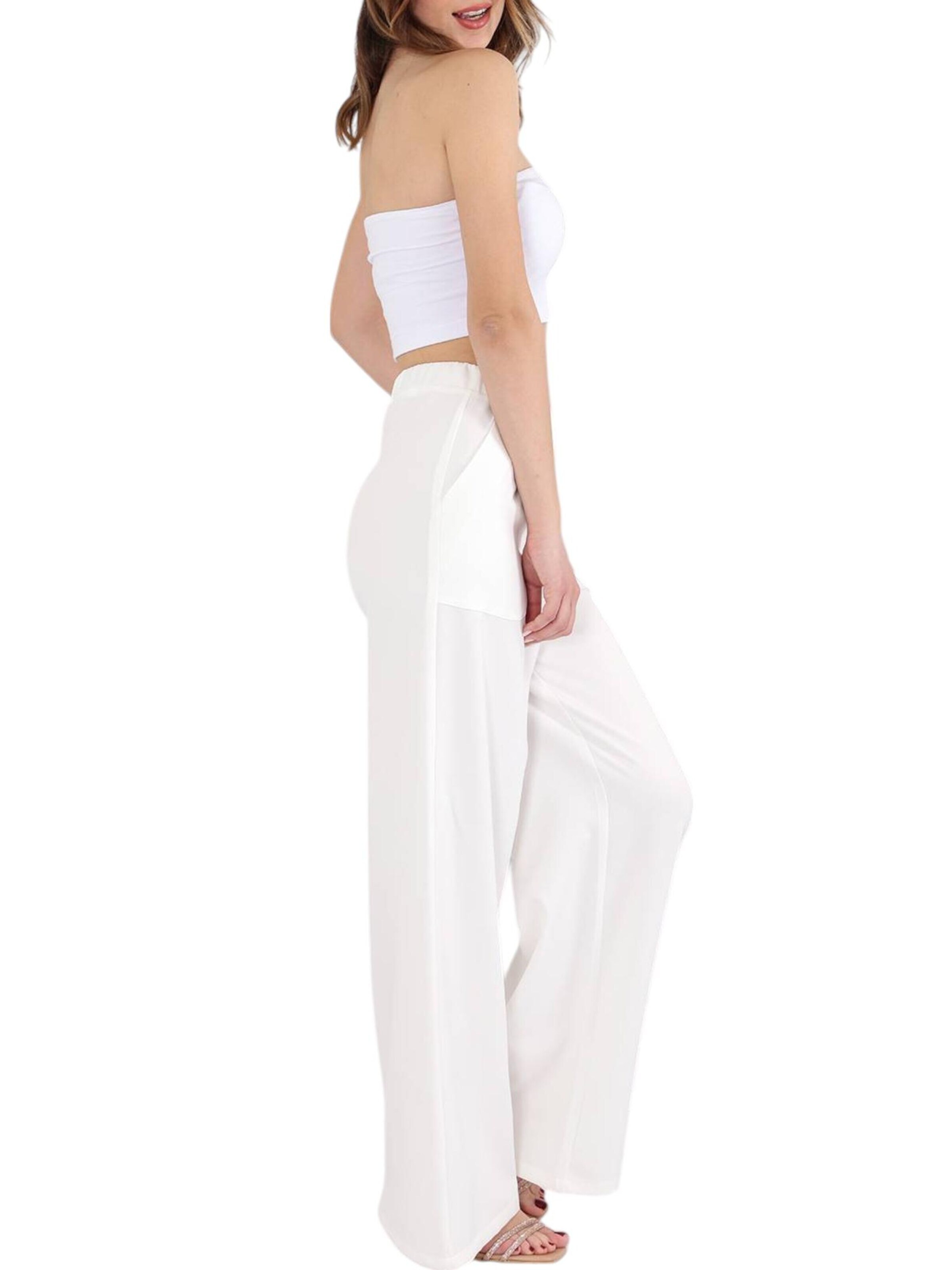 fashionshowcase Wide Leg Hose 'ALIN'‌ in Weiß