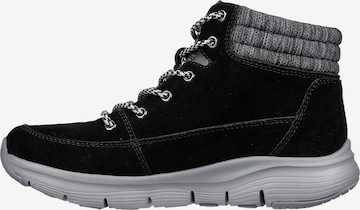 SKECHERS Lace-Up Ankle Boots in Black: front