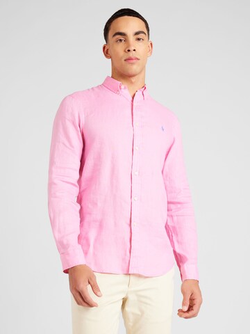 Polo Ralph Lauren Slim fit Button Up Shirt in Pink: front