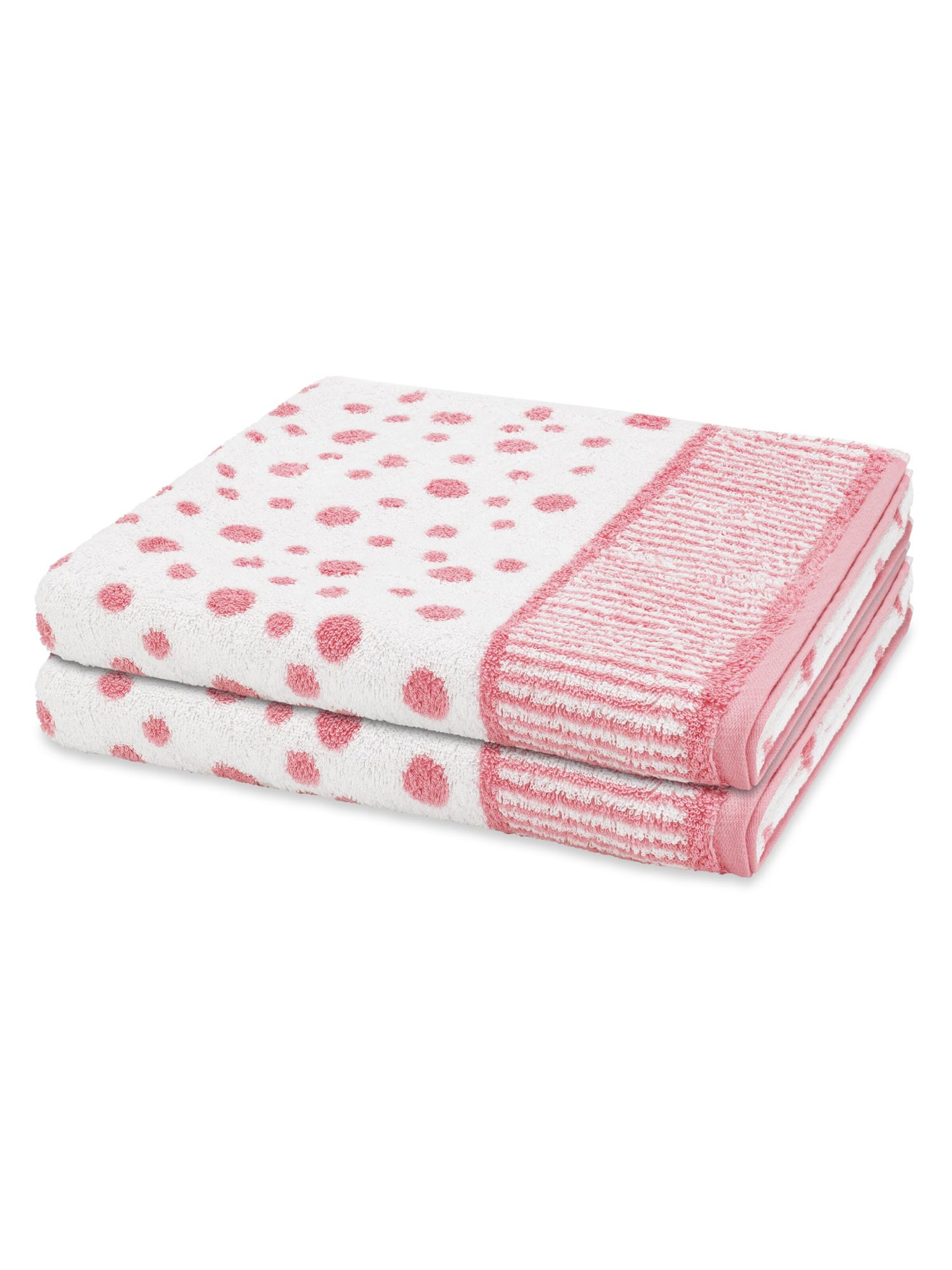 ROSS Towel 'Punkte allover' in Pink: front