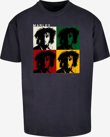 F4NT4STIC Shirt 'Bob Marley Colour Blocks' in Blauw: voorkant
