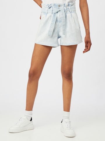 Loosefit Pantaloni cu cute de la HOLLISTER pe albastru: față