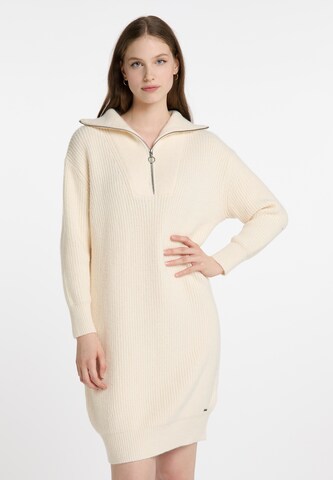 DreiMaster Vintage Gebreide jurk 'Naemi' in Beige: voorkant