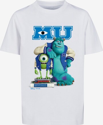 F4NT4STIC T-Shirt 'Disney Die Monster Uni Poster' in Weiß: predná strana
