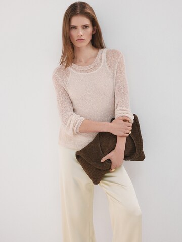 MANGO Широки крачоли Панталон 'LENA' в бежово