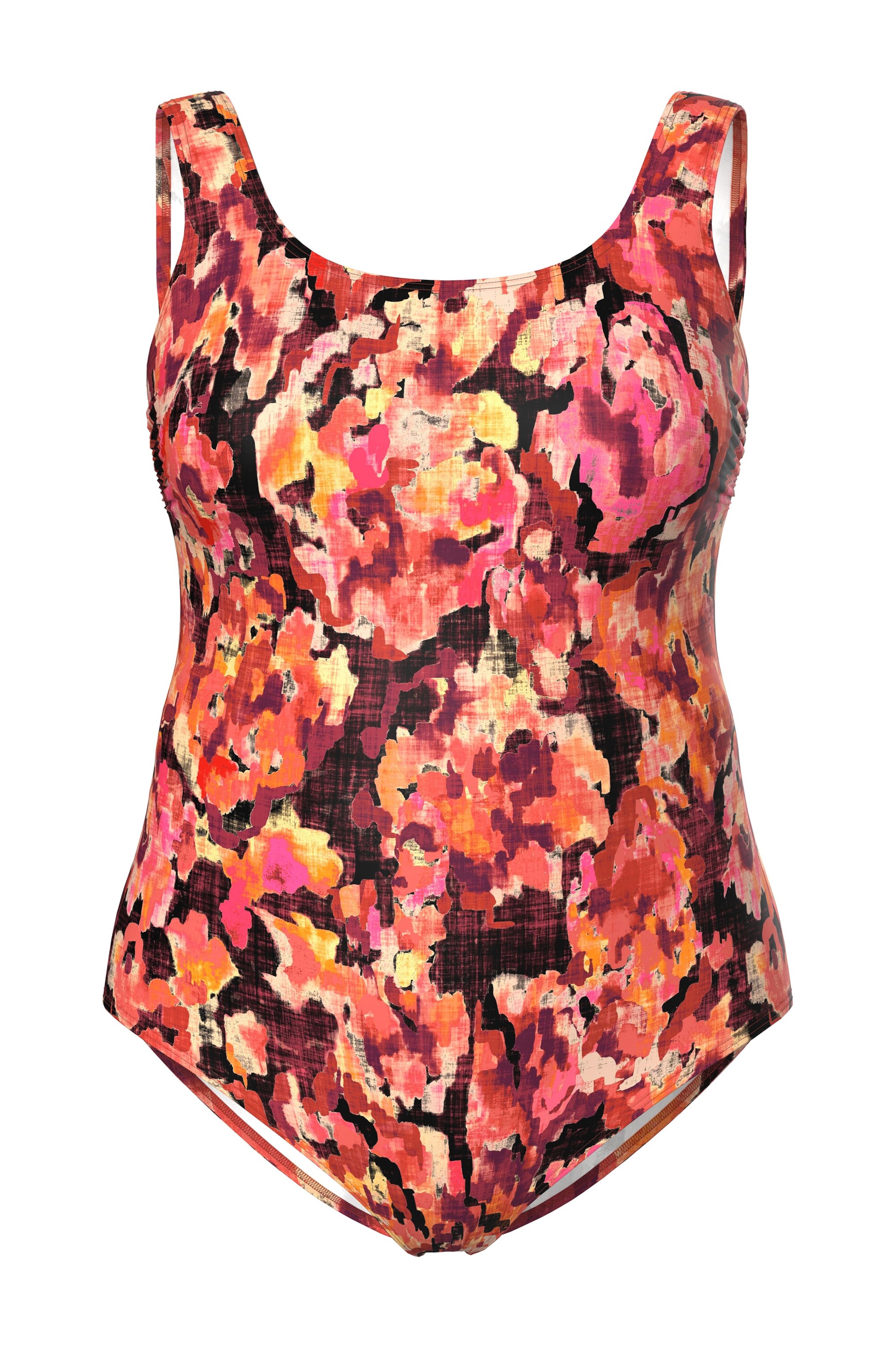 Ulla Popken T-Shirt Badeanzug in Orange: Vorderseite