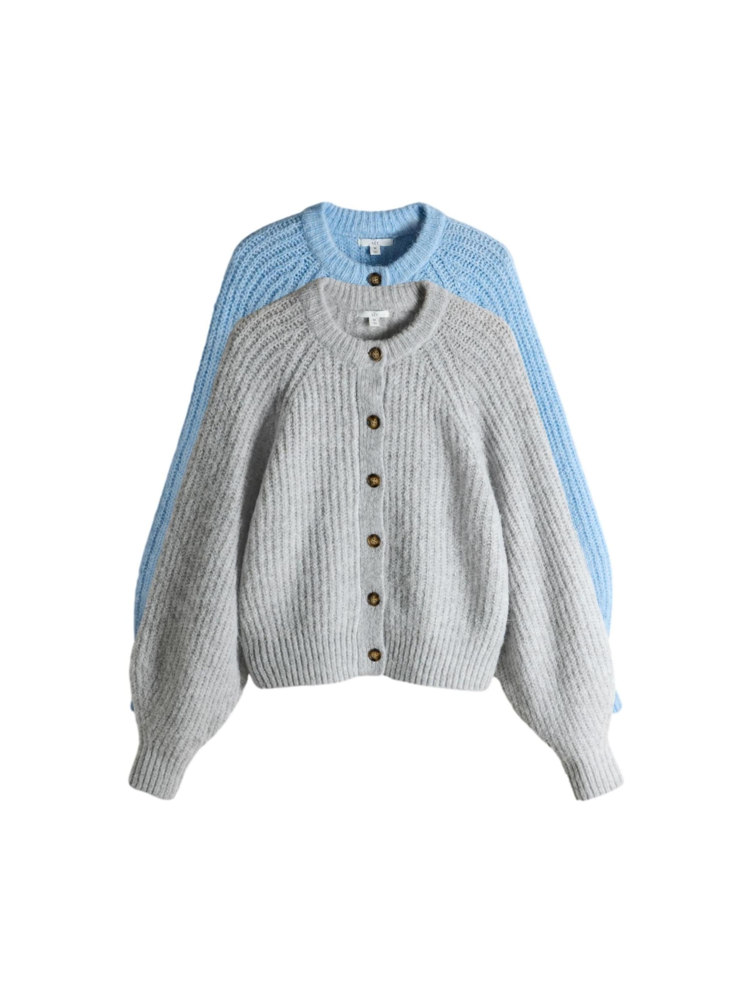 The Set - Cárdigan talla grande en azul: frente