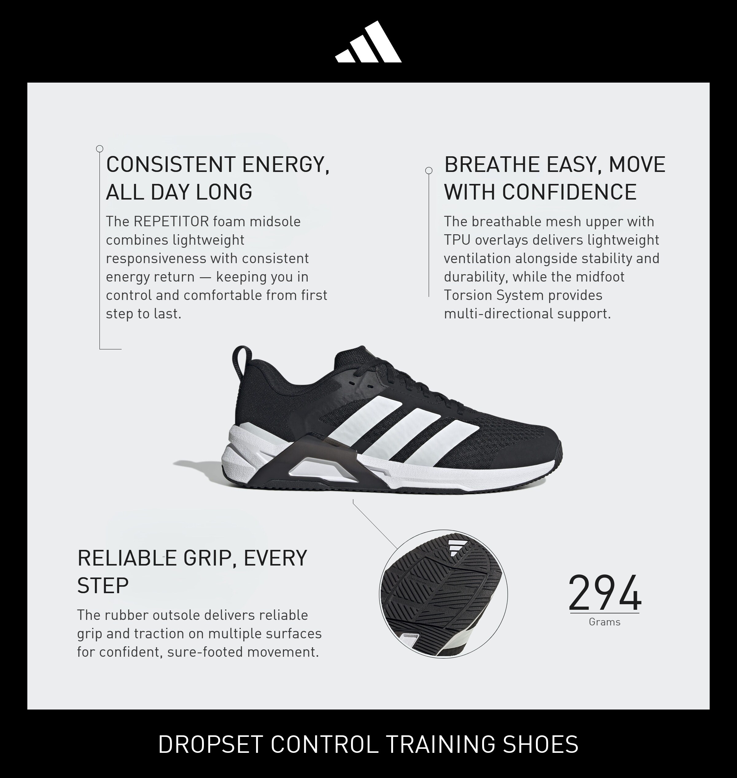 ADIDAS PERFORMANCE - Calzado deportivo 'Dropset Control' en negro