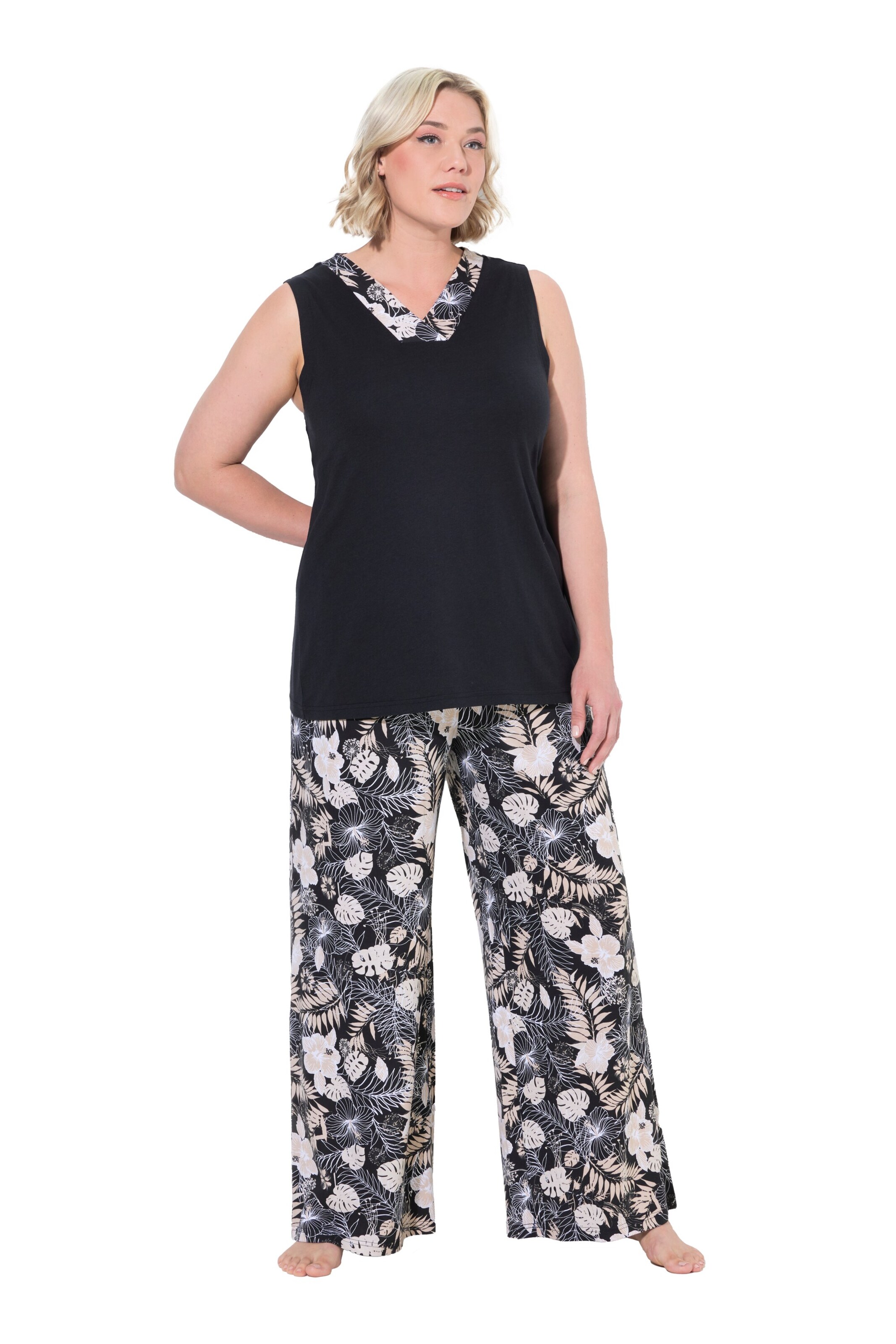 Ulla Popken Pyjama in Schwarz