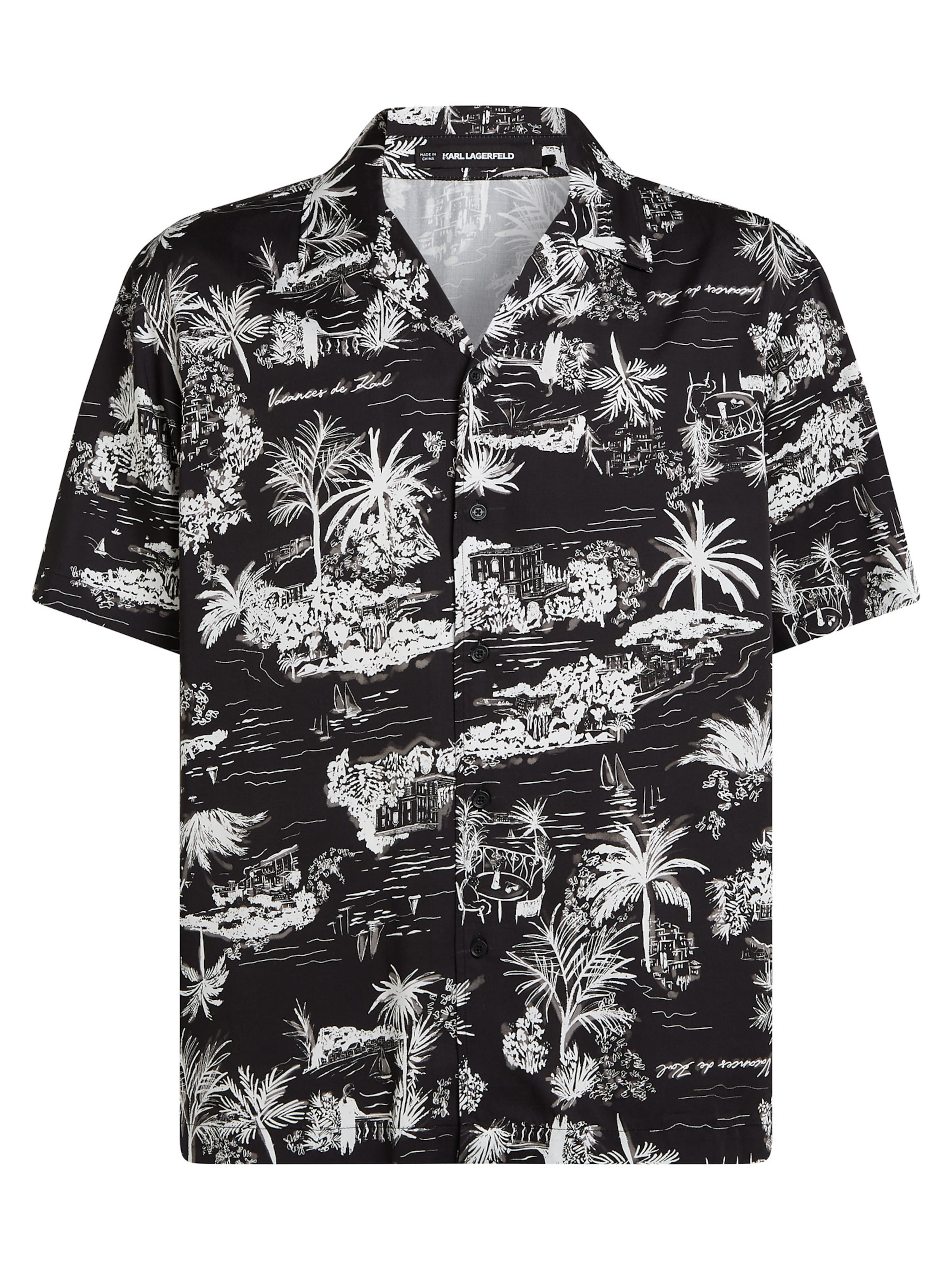 Karl Lagerfeld Comfort fit Overhemd in Zwart: voorkant