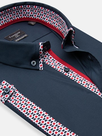 Slim fit Camicia business 'Iconic Poplin Stretch Man Shirt Short Sleeve Blue' di 7Camicie in blu
