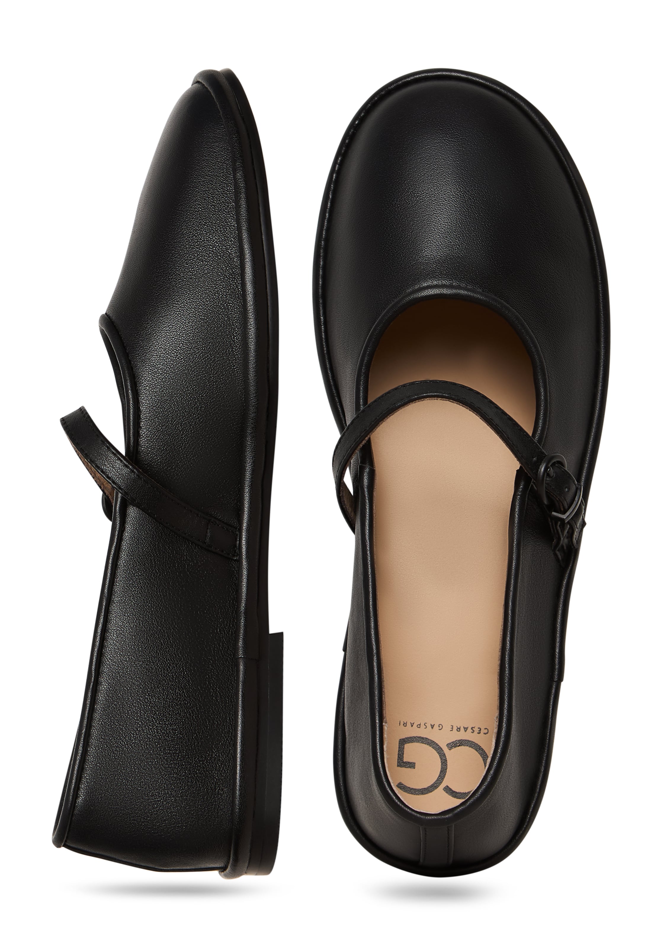 CESARE GASPARI Strap ballerina in Black