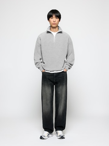 Burocs Sweater 'Knit Half-Zip' in Grey
