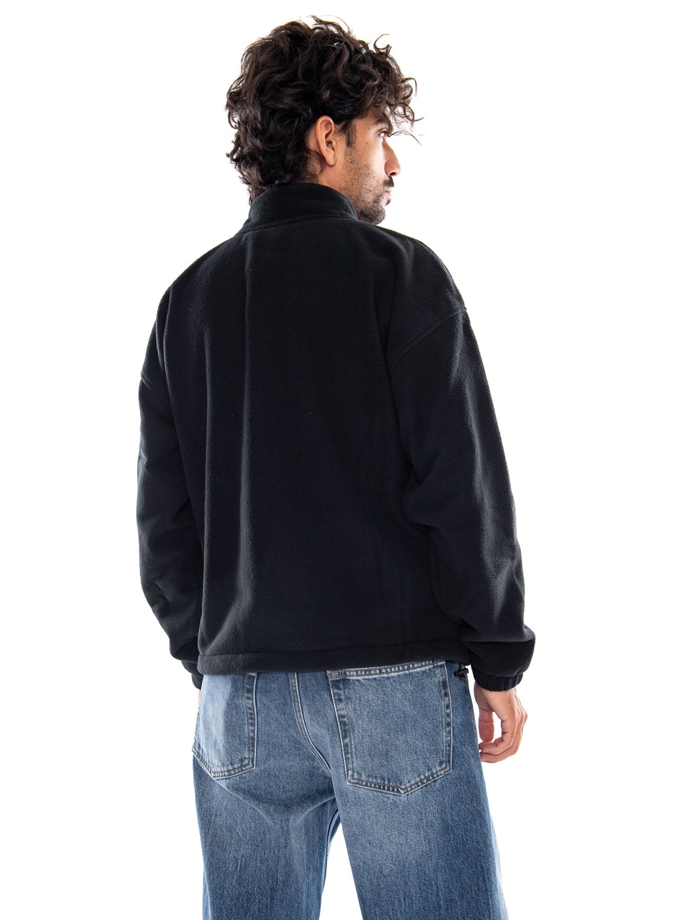 LEVI'S ® Sweatvest 'REDWOOD QUARTER ZIP JET BLACK' in Zwart