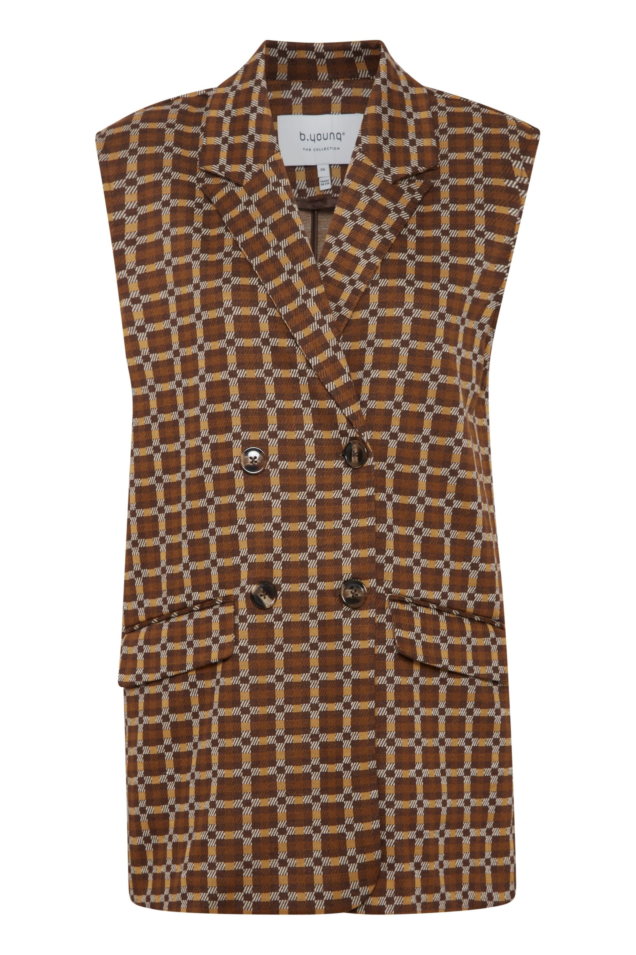 b.young Weste 'Byrowan' in beige / braun, Produktansicht