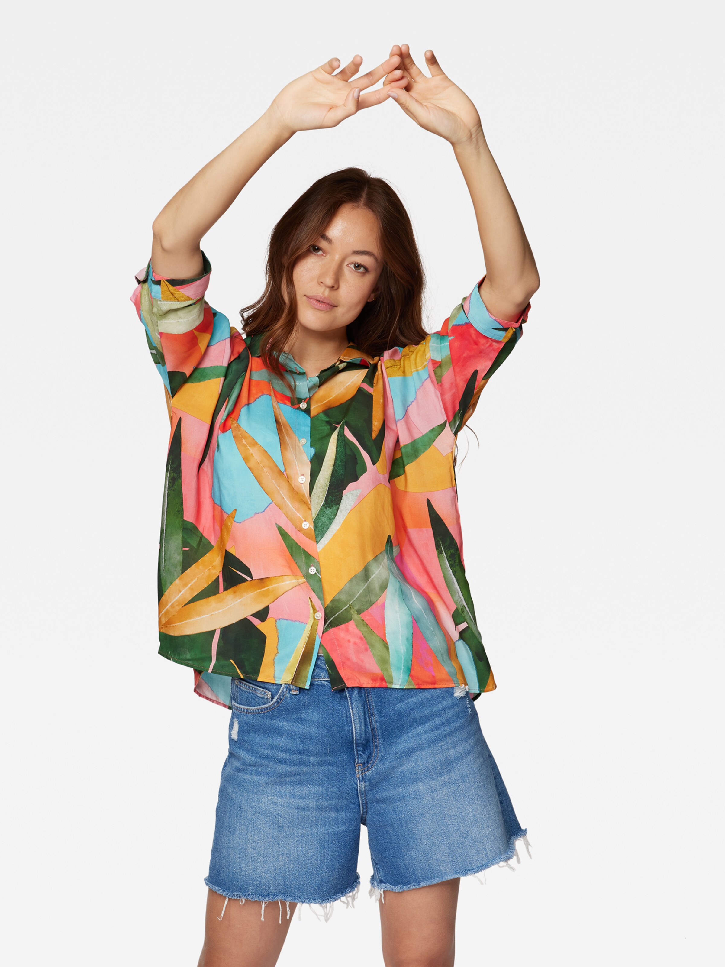 Frauen Große Größen Mavi Bluse in Mischfarben - LU52909 Frauen Große Größen Mavi Bluse in Mischfarben - LU52909