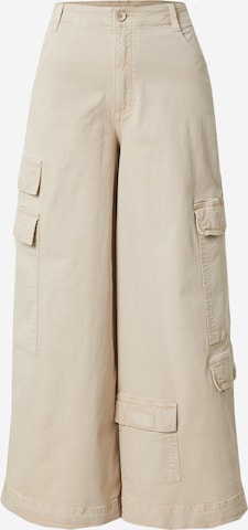 TOPSHOP Wide leg Cargo trousers in Grey: front