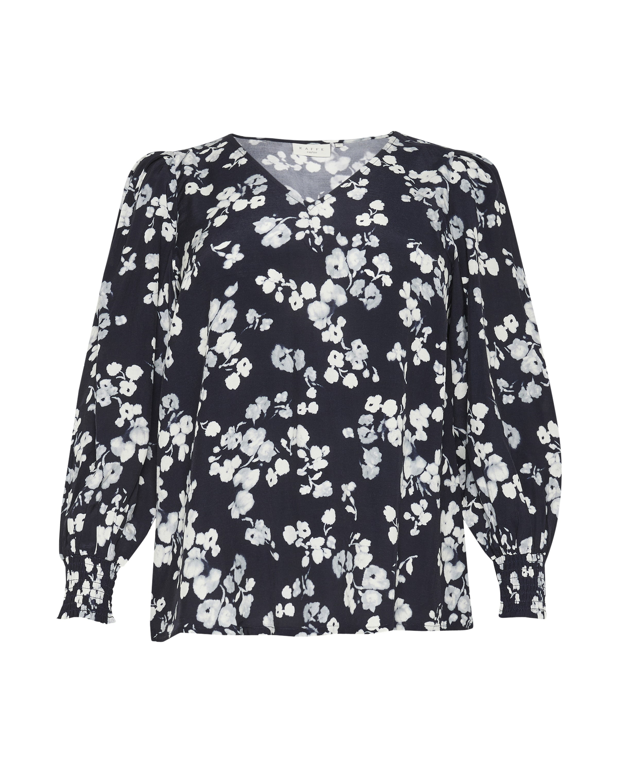 KAFFE CURVE Blouse in Blue: front