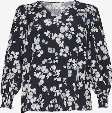 KAFFE CURVE Bluse in Blau: Vorderseite