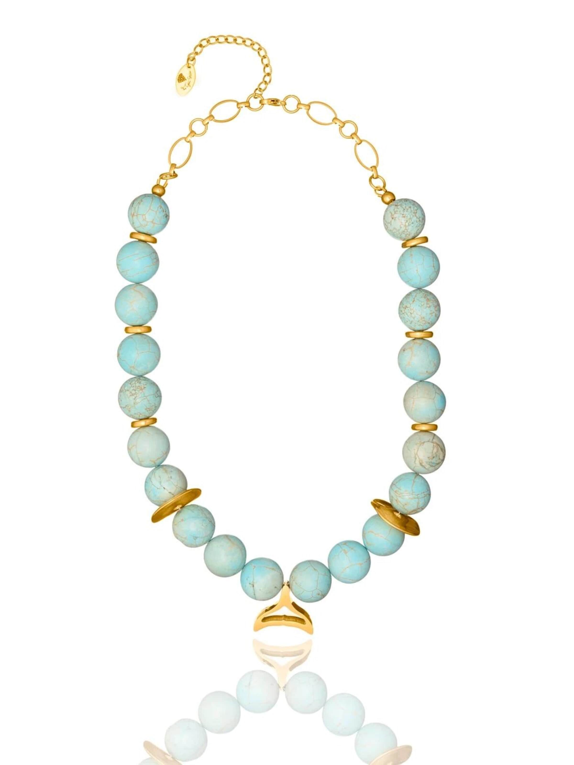 THE GEM STORIES JEWELRY Halsband 'Dynamic Turquoise Necklace' i blå: framsida