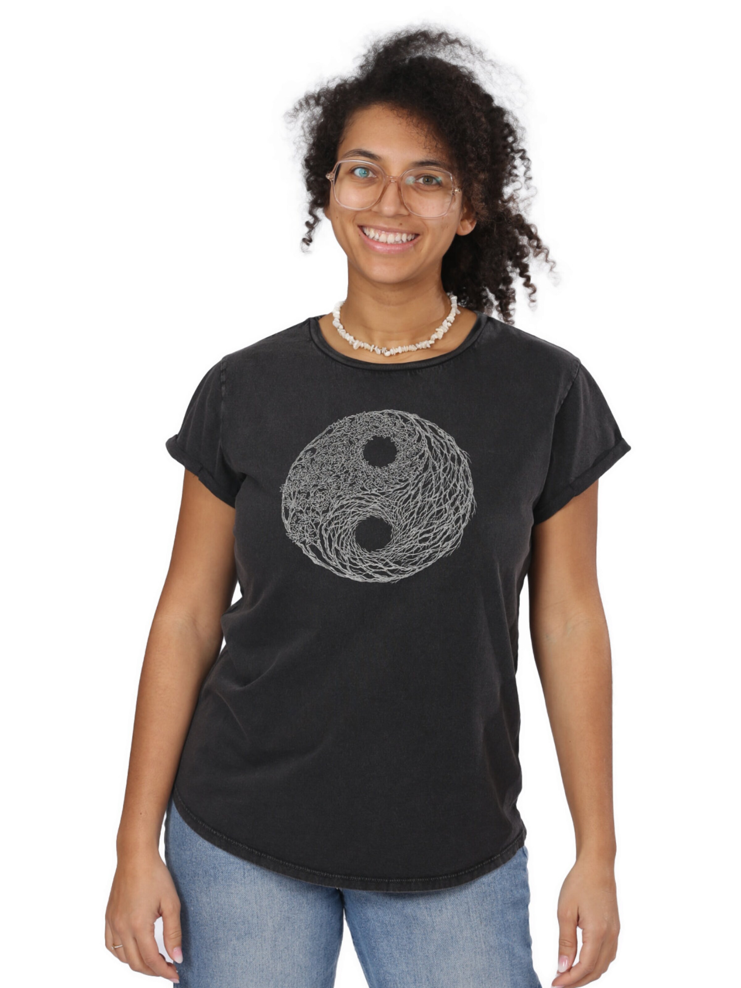 Life-Tree Shirt‌‌‌‌‌ in Grau: Vorderseite